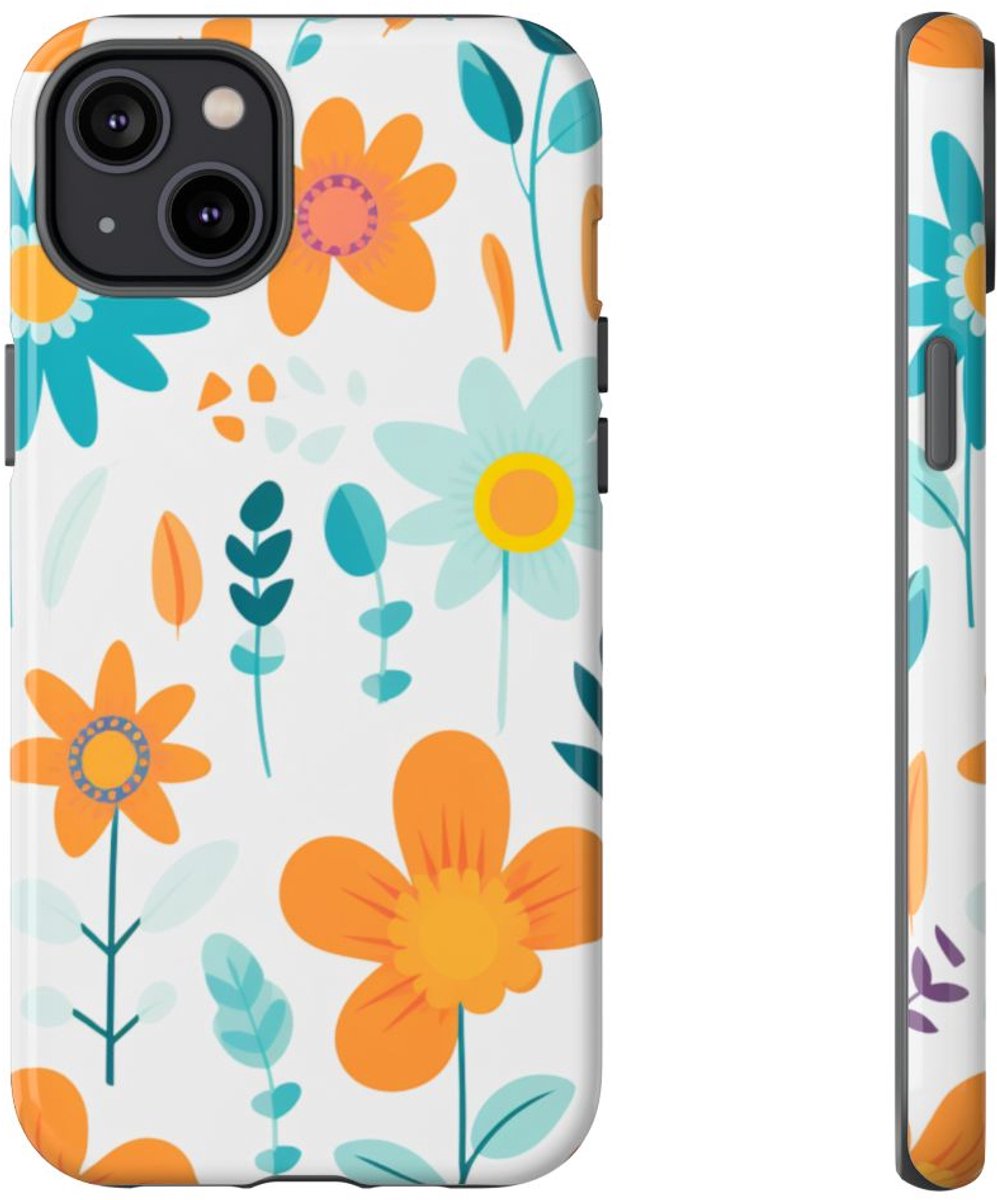 Kleurrijk Bloemenpatroon – Telefoonhoesje Geschikt voor iPhone 14 Plus