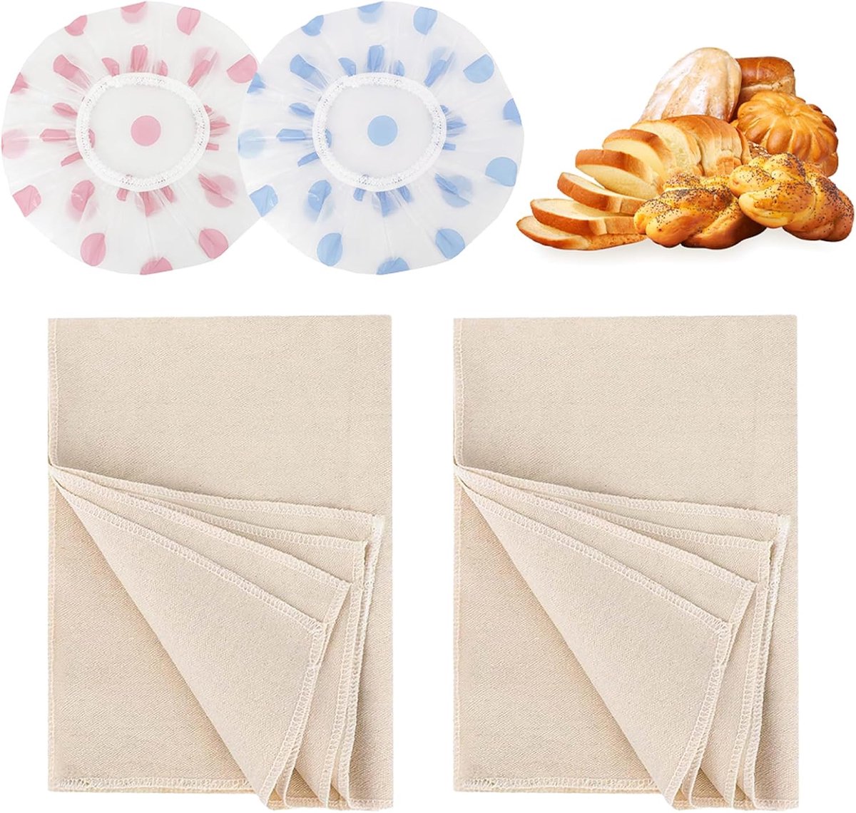 Bakkerlinnen Set met Rijsmandjes voor Brood - 2 Stuks