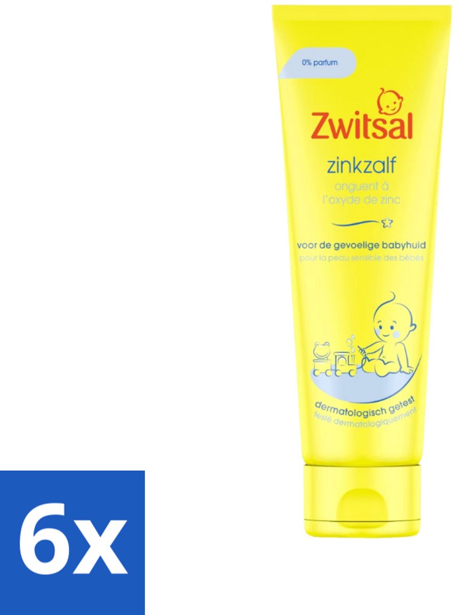 Image of 6 x Zwitsal Zinkzalf 100 ml - Babyhuid - Luieruitslag - Zinkzalf - Babyverzorging - Gevoelige Huid