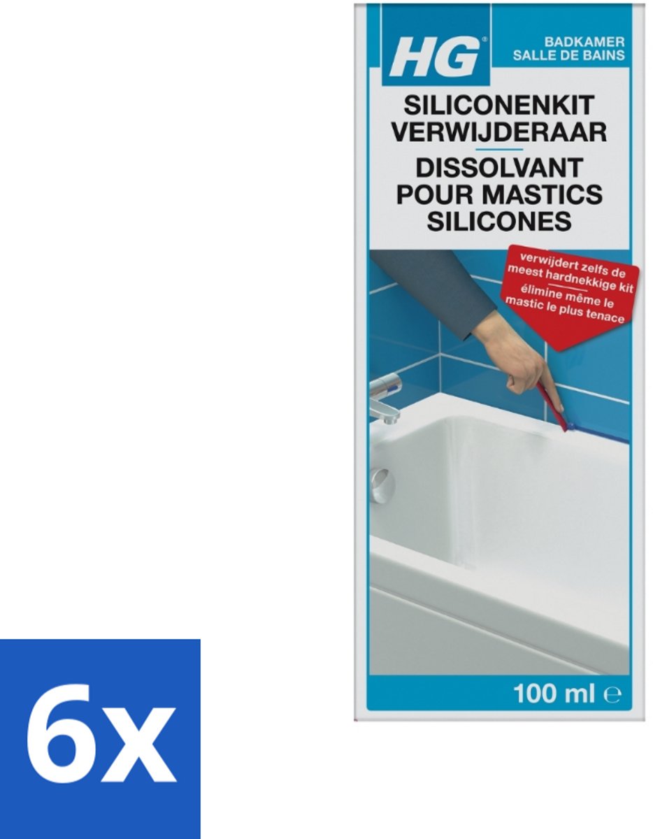 6 x HG Siliconenkit Verwijderaar 100 ml - Siliconenkit Verwijderen - Kitverwijderaar - HG - Badkamers - Kitresten