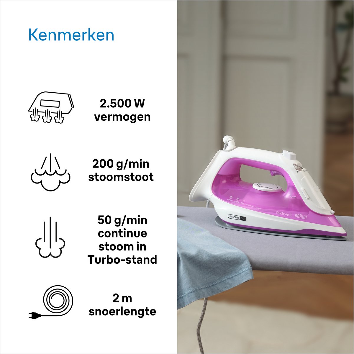 Braun TexStyle 5 SI5225PU – 3D strijkzool, zelfreinigend thumbnail 6