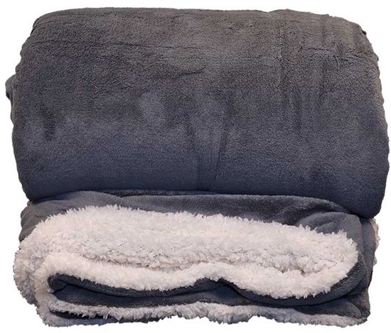 Unique Living - Plaid - Fleece Deken - Lars XL - 220x240cm - Antraciet