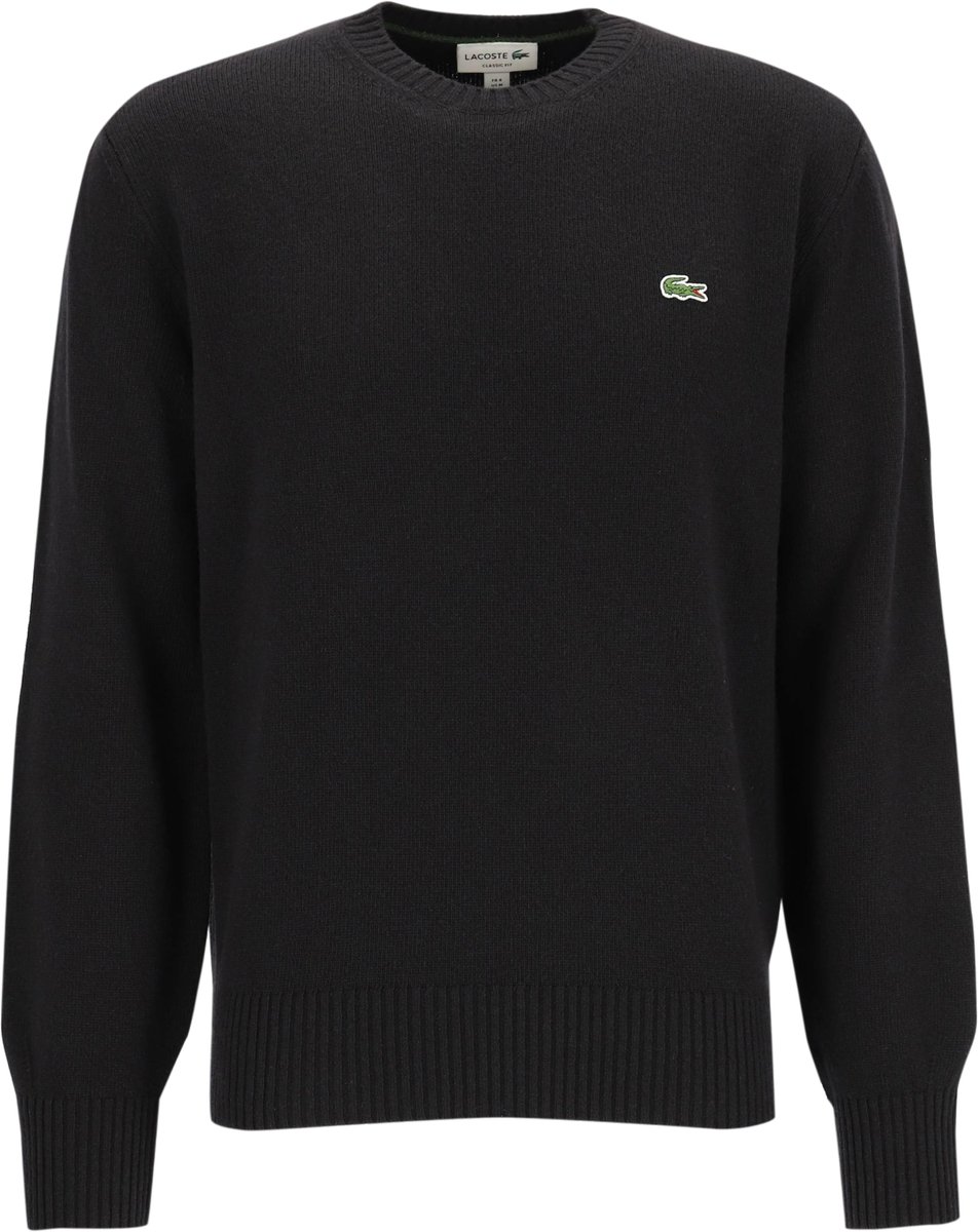 Lacoste herentrui wol O-hals Zwart