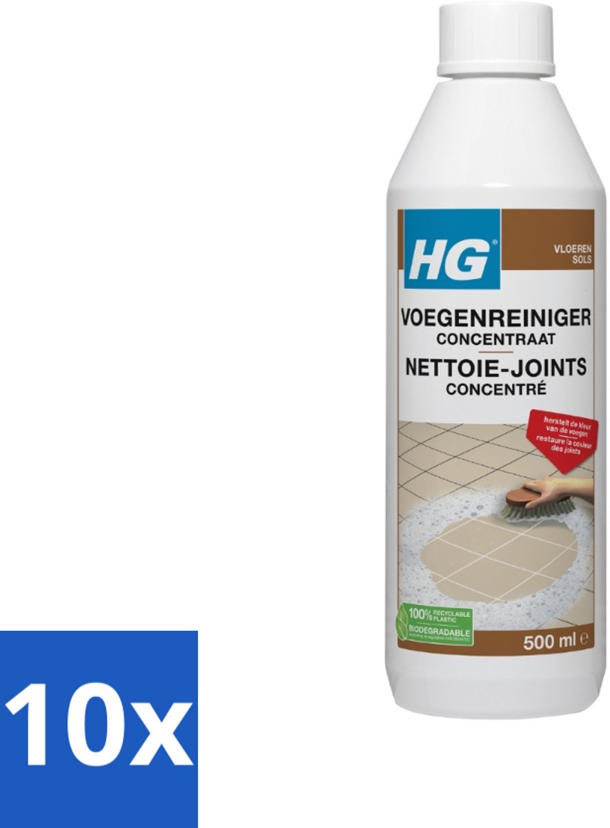 10 x HG Voegenreiniger Concentraat 500 ml - Voegen Reinigen - Voegen Kleur Herstellen - Voegen Reiniger - Voegen Reinigen Concentratie - Voegen Schoonmaken