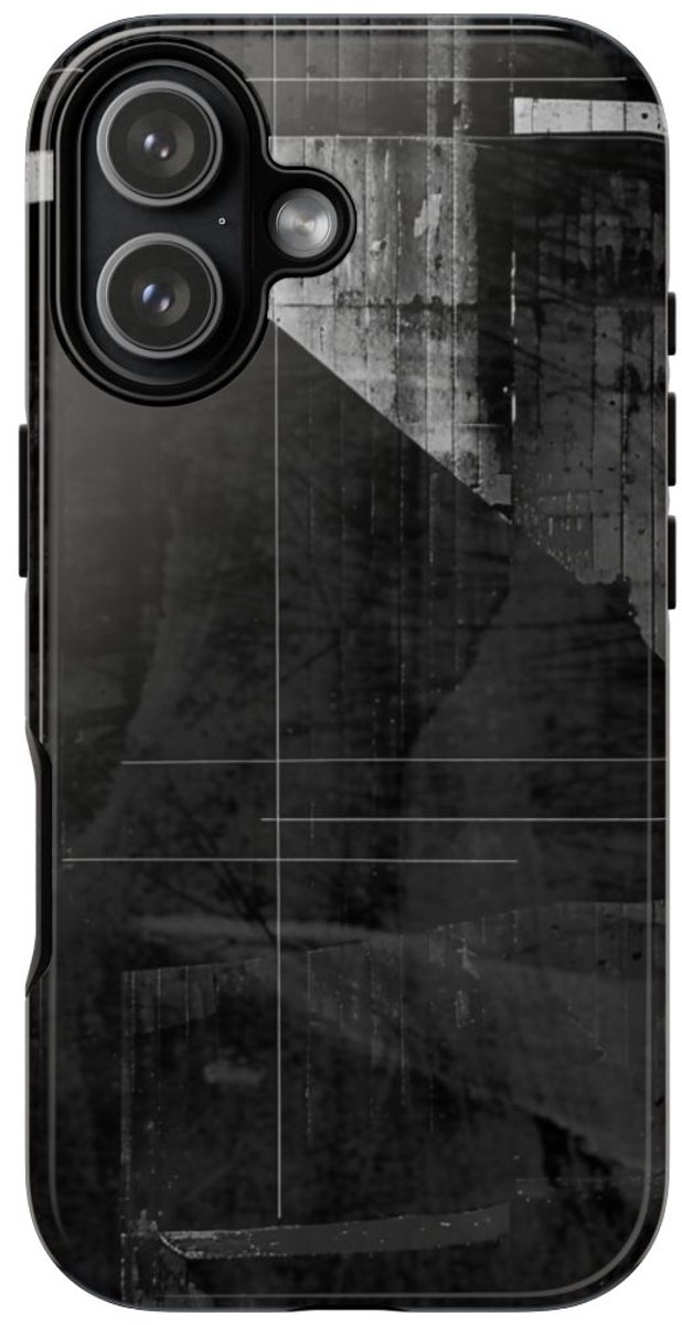 Zwart-Wit Abstracte Geometrische Textuur – Telefoonhoesje Geschikt voor iPhone 17