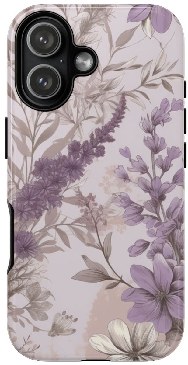 Lavendel Bloemenpatroon – Telefoonhoesje Geschikt voor iPhone 17