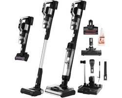 JIMMY PW11 Pro Max 5-in-1 Snoerloze Stofzuiger & Wasmachine, 460W Sterk Vermogen, Dubbele Reiniging, Hete Lucht Sneldroog,LED Scherm, 180° Plat Opleggen Ontwerp, Dubbele Rolborstels, Voor Harde Vloeren, Zilver-Zwarte Kleur