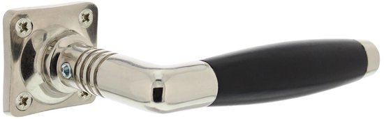 Intersteel deurkruk Ton basic met zwart handvat en nikkel rozet.