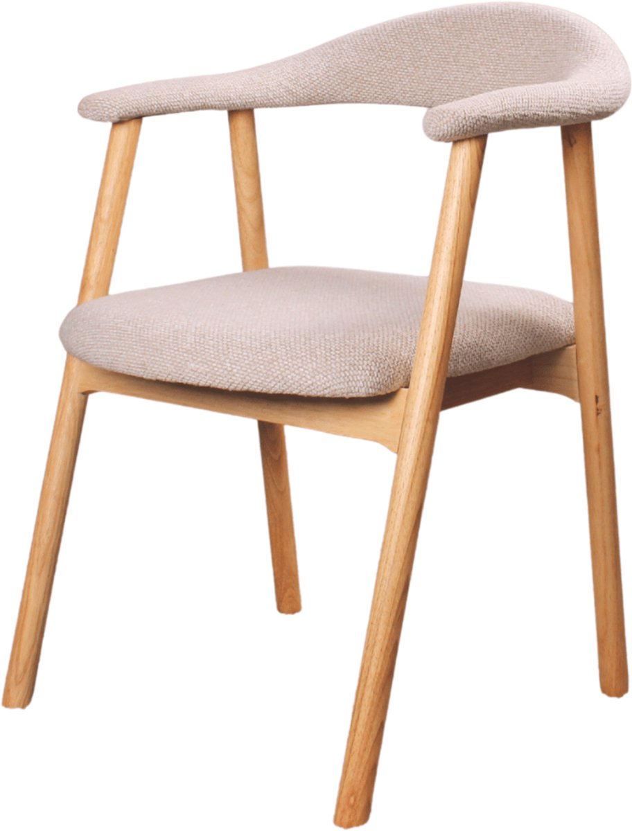 DS4U Quinn eetkamerstoel beige - naturel hout