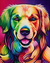Eagle® Diamond Painting Volwassenen - Diamond Painting Kinderen - Gekleurde Hond - 40x30cm