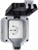 EXCITAT Waterdichte contactdoos - Buitenstopcontact enkel - IP66 waterdicht - Geschikt voor keukens, badkamers, garages, zwembaden en tuinen