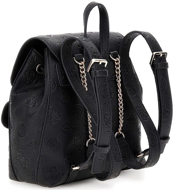 GUESS sac à dos de loisirs Cresidia II Flap Backpack Black Logo noir