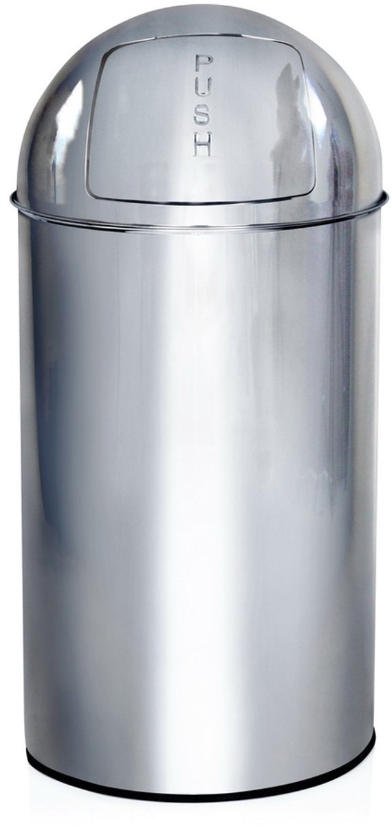 Prullenbak - 50L - Chroom - Plaatstaal - Push