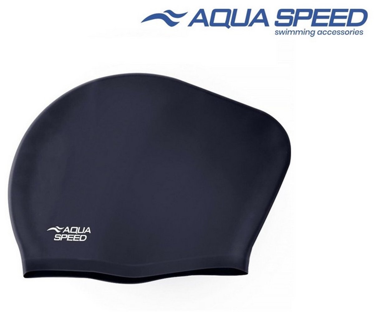Aqua Speed Long Hair Cap – Badmuts voor Lang Haar – Siliconen – Comfort & Bescherming - Zwart