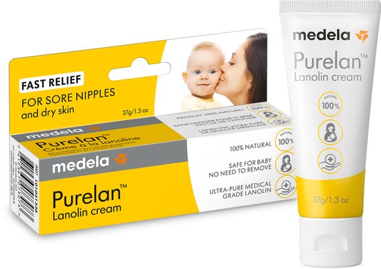 Medela Purelan Tepelzalf Lanoline tepelcreme snelle verlichting bij pijnlijke tepels - Tube 37gr