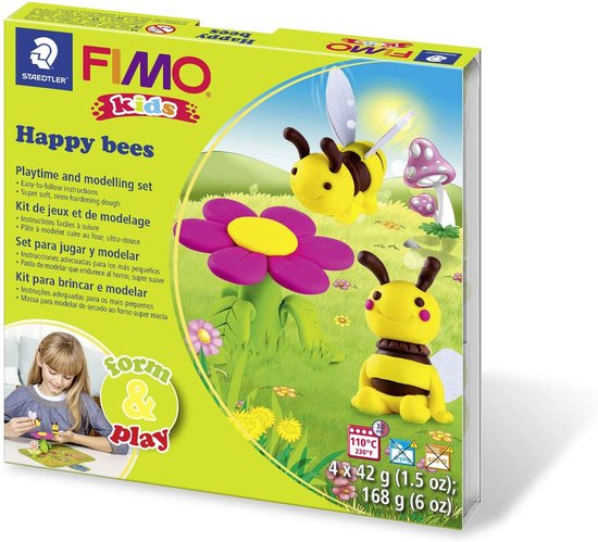 FIMO kids 8034 - ovenhardende boetseerklei - Form&Play set "Happy Bees"