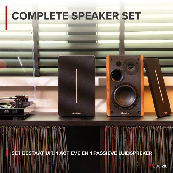 HiFi speakers - Audizio KS01B - Boekenplank speakers - Bluetooth - Houtlook - 120W van Audizio — afbeelding 2