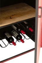 J-Line meuble de bar Téléphérique - fer/bois - rouge/blanc