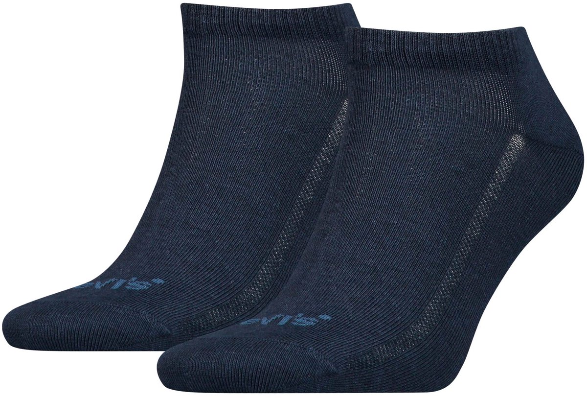 Levi’s Heren Sneakersokken Low Cut Tencel & Organic Cotton 2-Pack Blauw