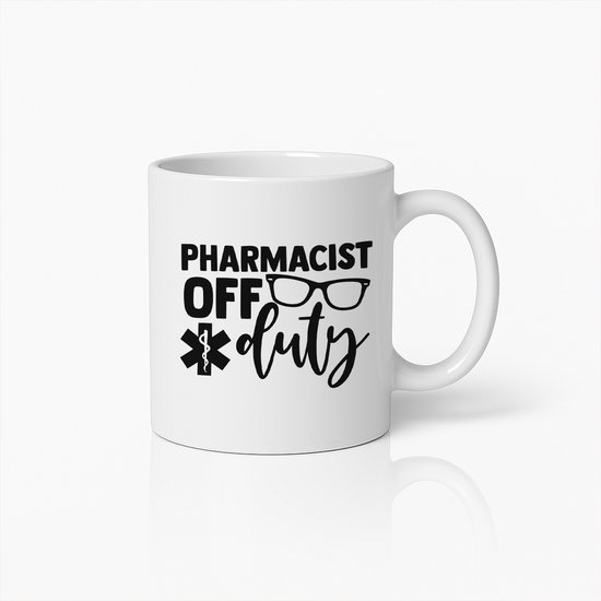 Pharmacist Off Duty Mok 330ml – Grappige Koffiebeker voor Apothekers – Uniek Cadeau voor Apothekers en Studenten