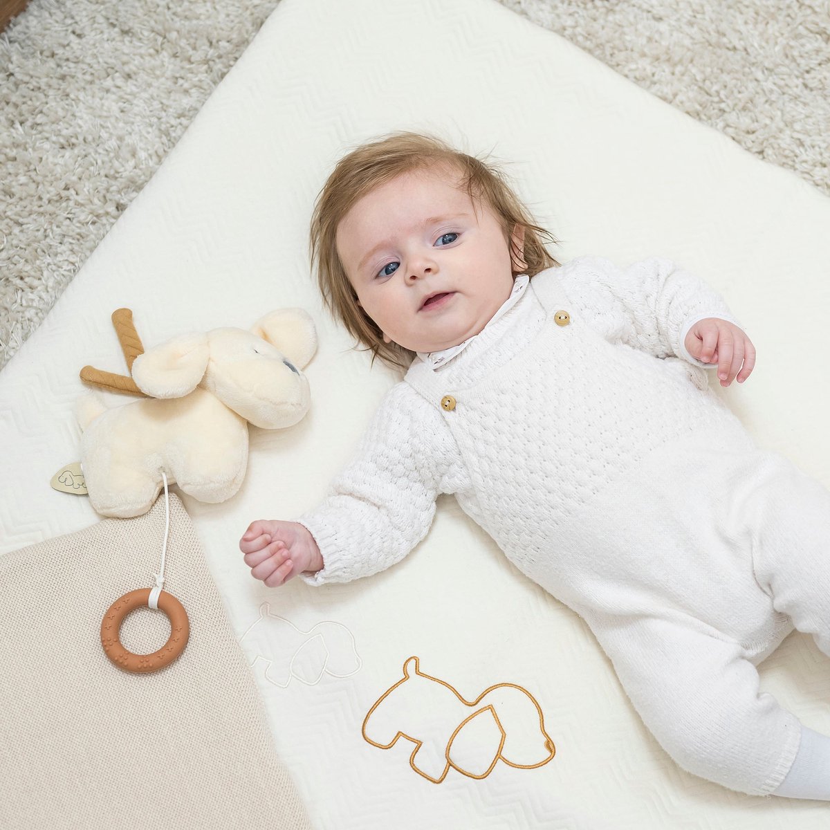 Nattou Hond Charlie - Muziek Knuffel - Karamel - 20 cm