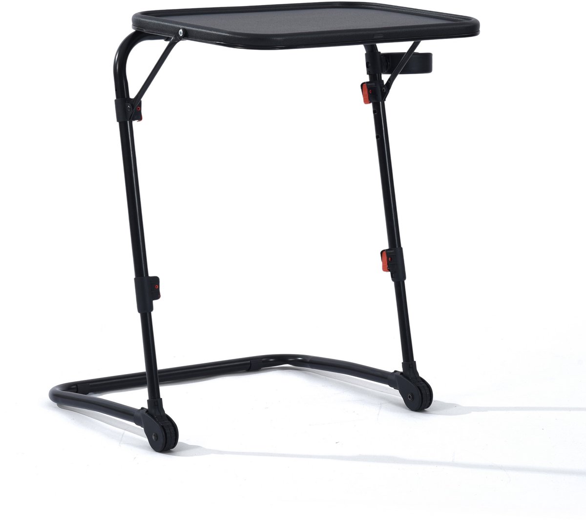 MEUBLES COSY BASELINE Laptoptafel opvouwbaar – Bijzettafel verstelbaar in hoogte met kantelbaar blad en bekerhouder – Banktafel – Zwart
