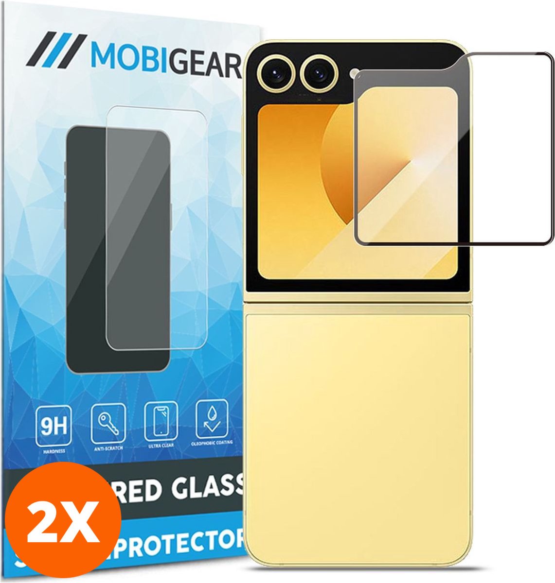 Mobigear Screenprotector geschikt voor Samsung Galaxy Z Flip 7 FE Glazen | Mobigear Premium Screenprotector - Case Friendly (2-Pack)