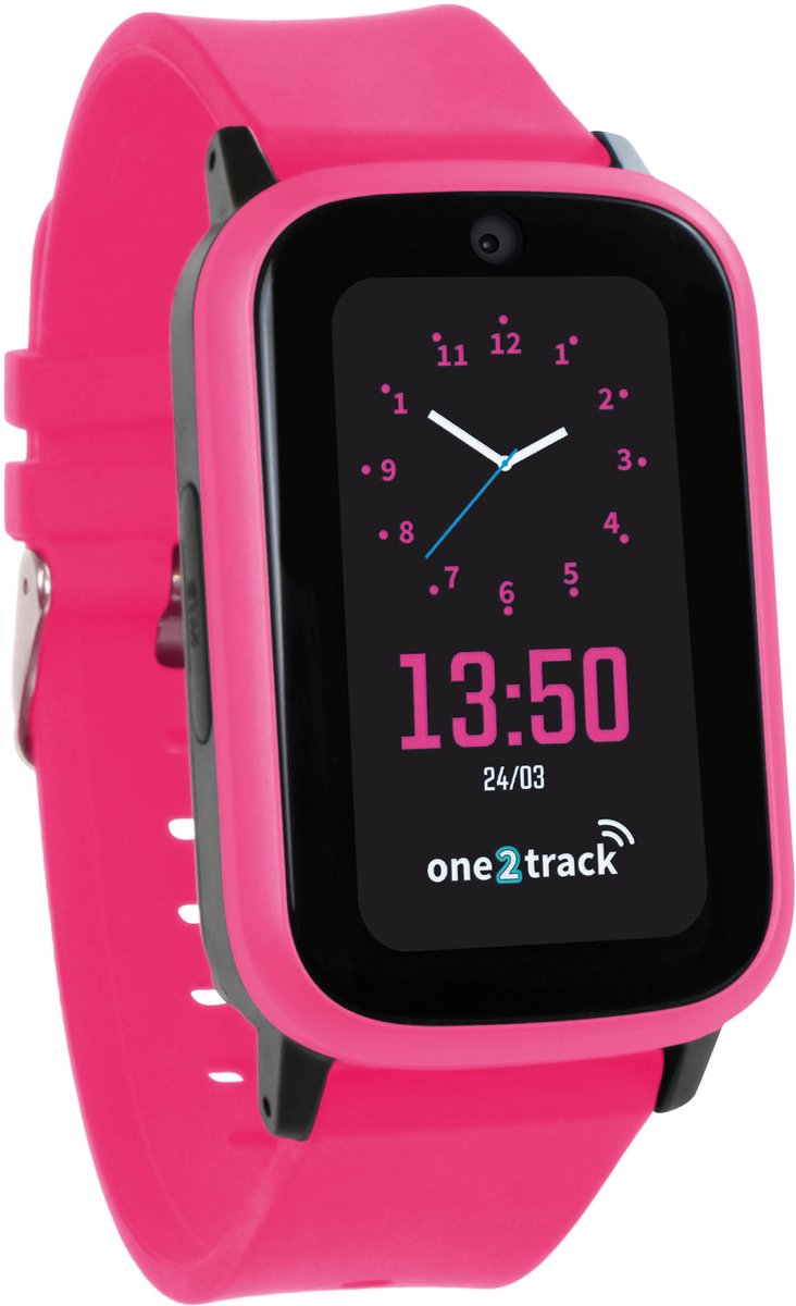 One2track Connect UP - GPS tracker telefoonhorloge voor kinderen - Roze - GPS met bel en videofunctie - GPS horloge Kind