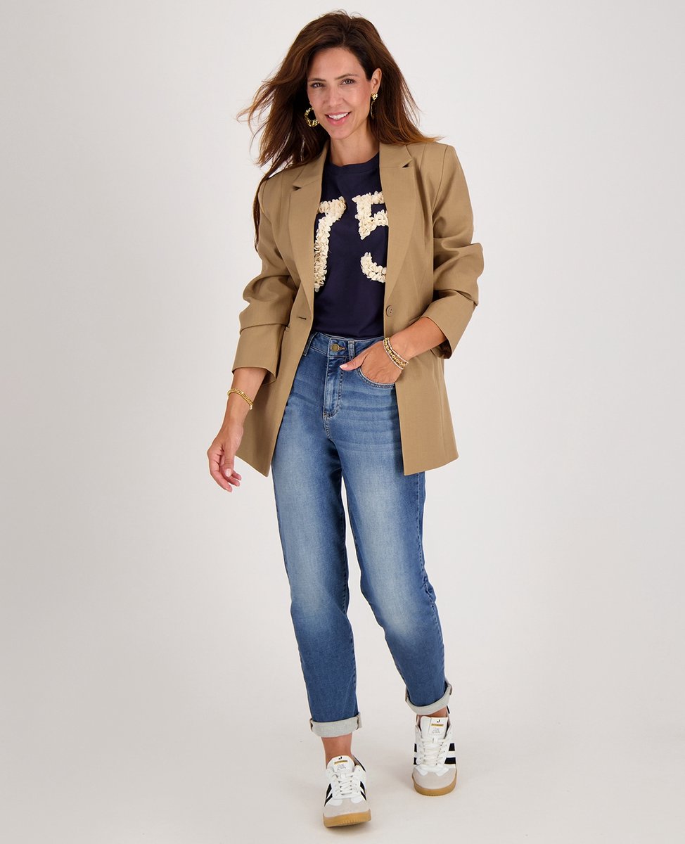 Je m'appelle Dames Broek Regular fit Met stretch - Blauw - Maat XL