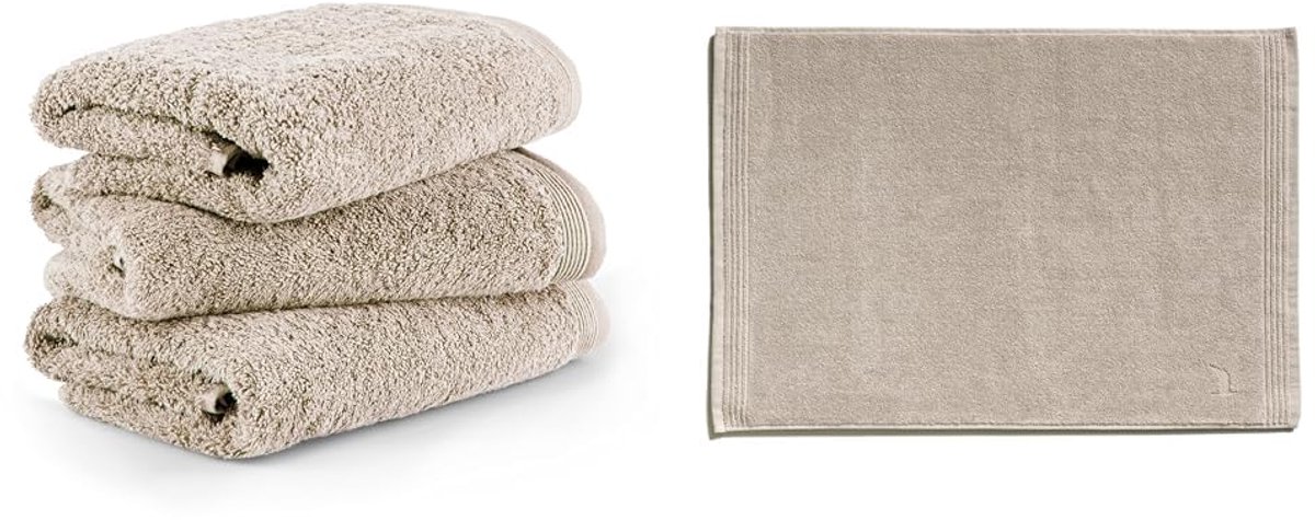 Azomor® Luxe Handdoekenset en Douchemat van Zacht Katoen met Elegante Details