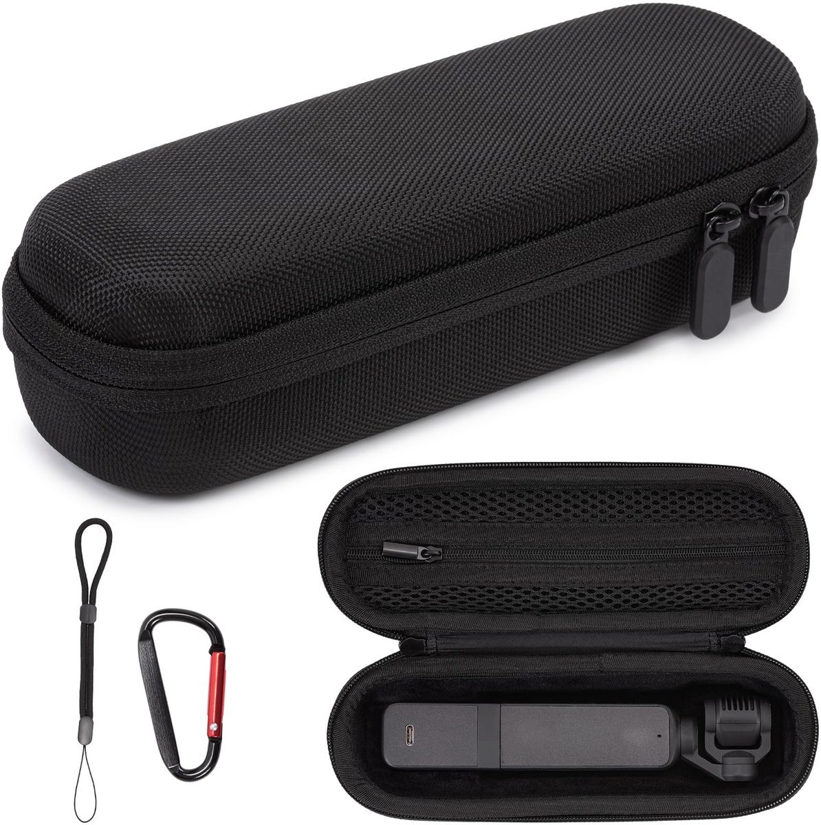 Kraftverdia® - Cameratas - Hoes geschikt voor DJI Osmo Pocket 3 - Case - Draagbare harde opbergingstas - Beschermende draagtas - Accessoires voor de Osmo Pocket 3 - Reisopbergtas - Zwart