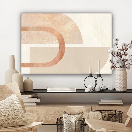 Toile Peinture Marbre - Rose - Abstrait - 60x40 cm - Décoration murale