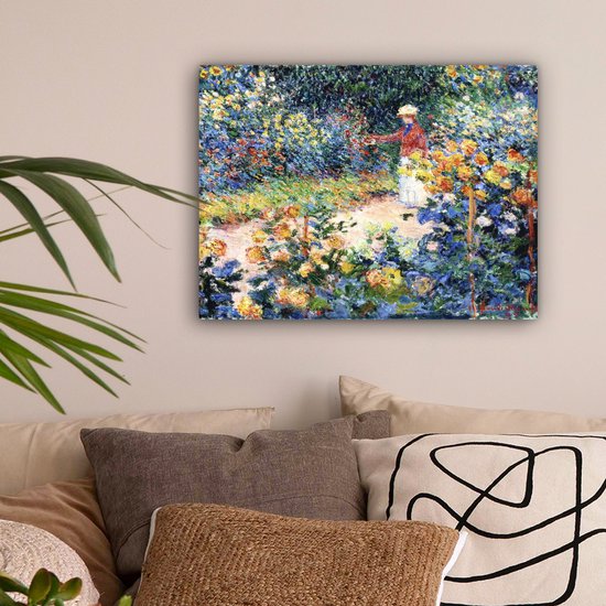 Toile Peinture Au Jardin - Peinture de Claude Monet - 40x30 cm - Décoration murale
