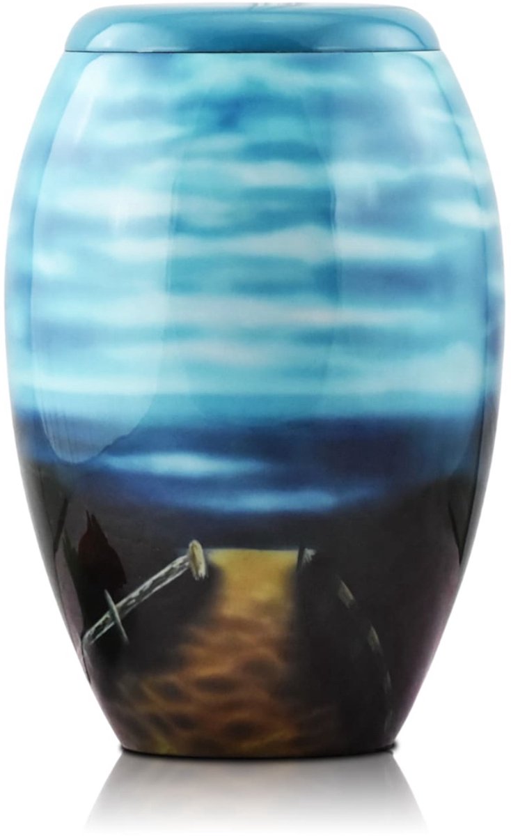 Akerz urn strand - 3.5 Liter - Crematie Urn - Voor Huisdieren of Menselijk As - Crematie As - Urn - Begrafenis