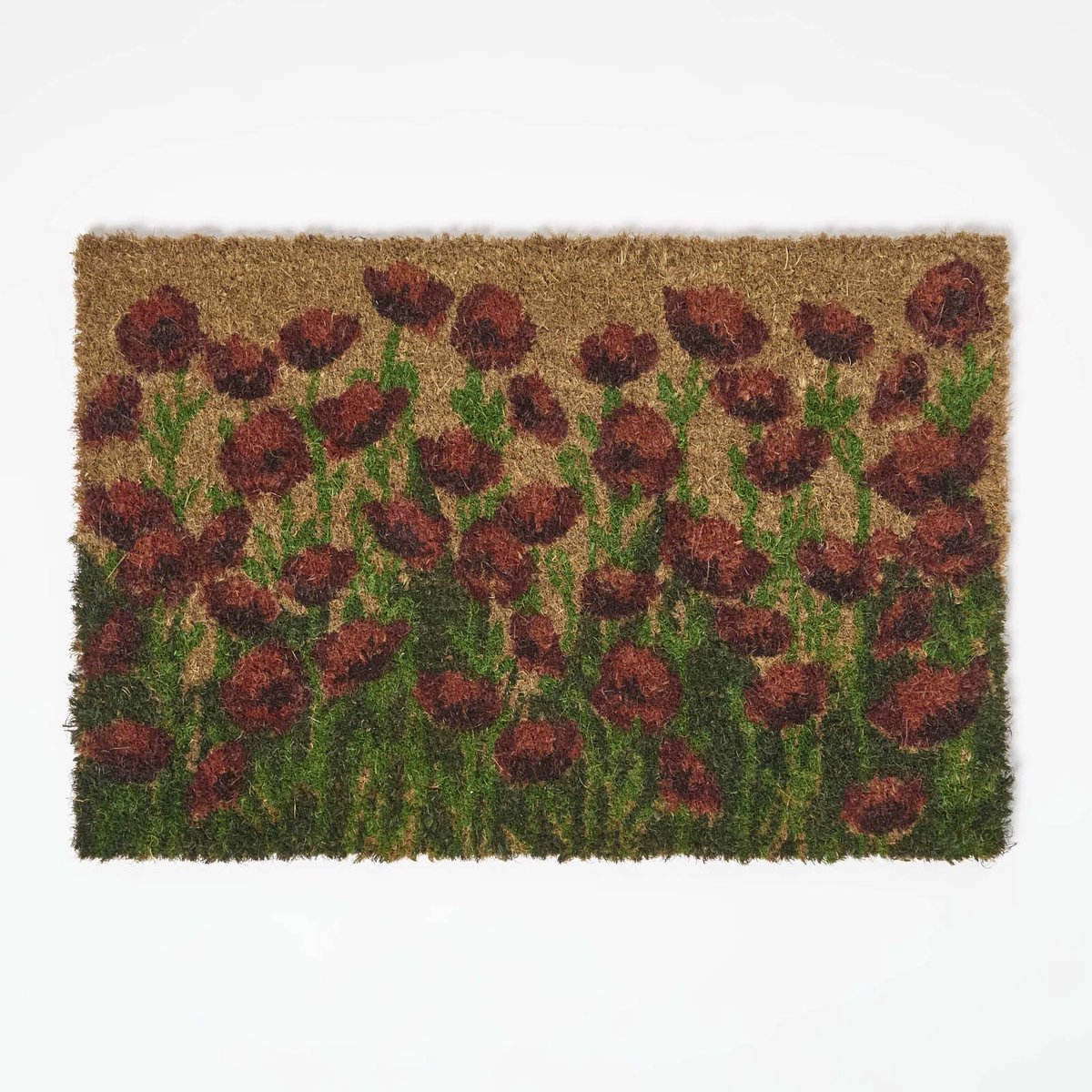 Homescapes Klaprozen Deurmat – Kokos Vuilvanger Mat 40 x 60 cm