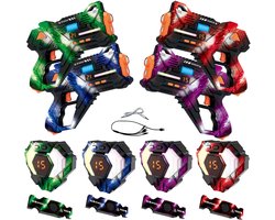 Savorelle Lasergame Set voor Kinderen - Volwassenen - 4 Spelers - Oplaadbaar Speelgoed Pistool - Laserguns - Lasershoot - 4 Laserguns en 4 Vesten - Binnen en Buiten - Groepsspel