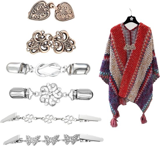 Set de 6 pinces à cardigan vintage pour vêtements - idéales pour robes, T-shirts et foulards