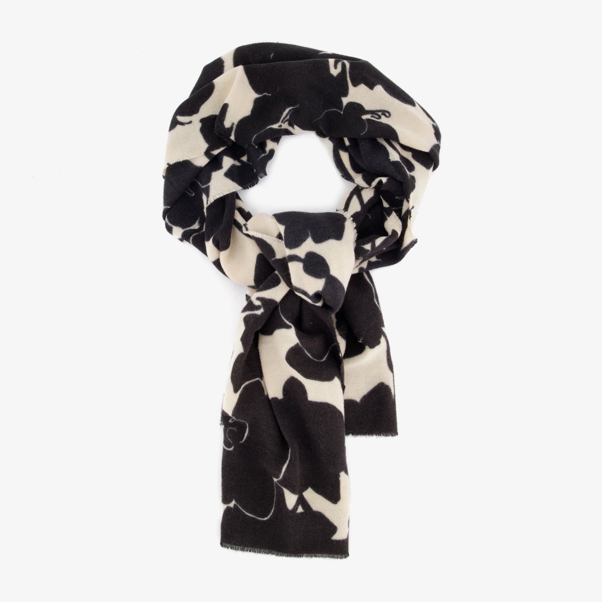 Dames sjaal met print zwart beige - 100% Acryl - Extra zacht