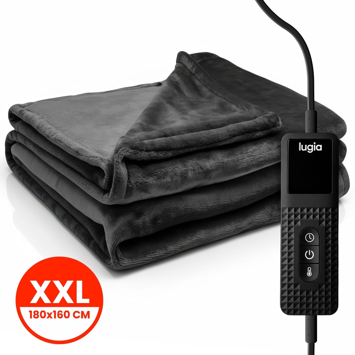 Lugia Elektrische Deken XL 160W Donkergrijs 9 Warmtestanden - Lugia - €59,95
