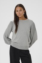 Kaffe KAlone Knit Pullover Dames Trui - Light Grey Melange