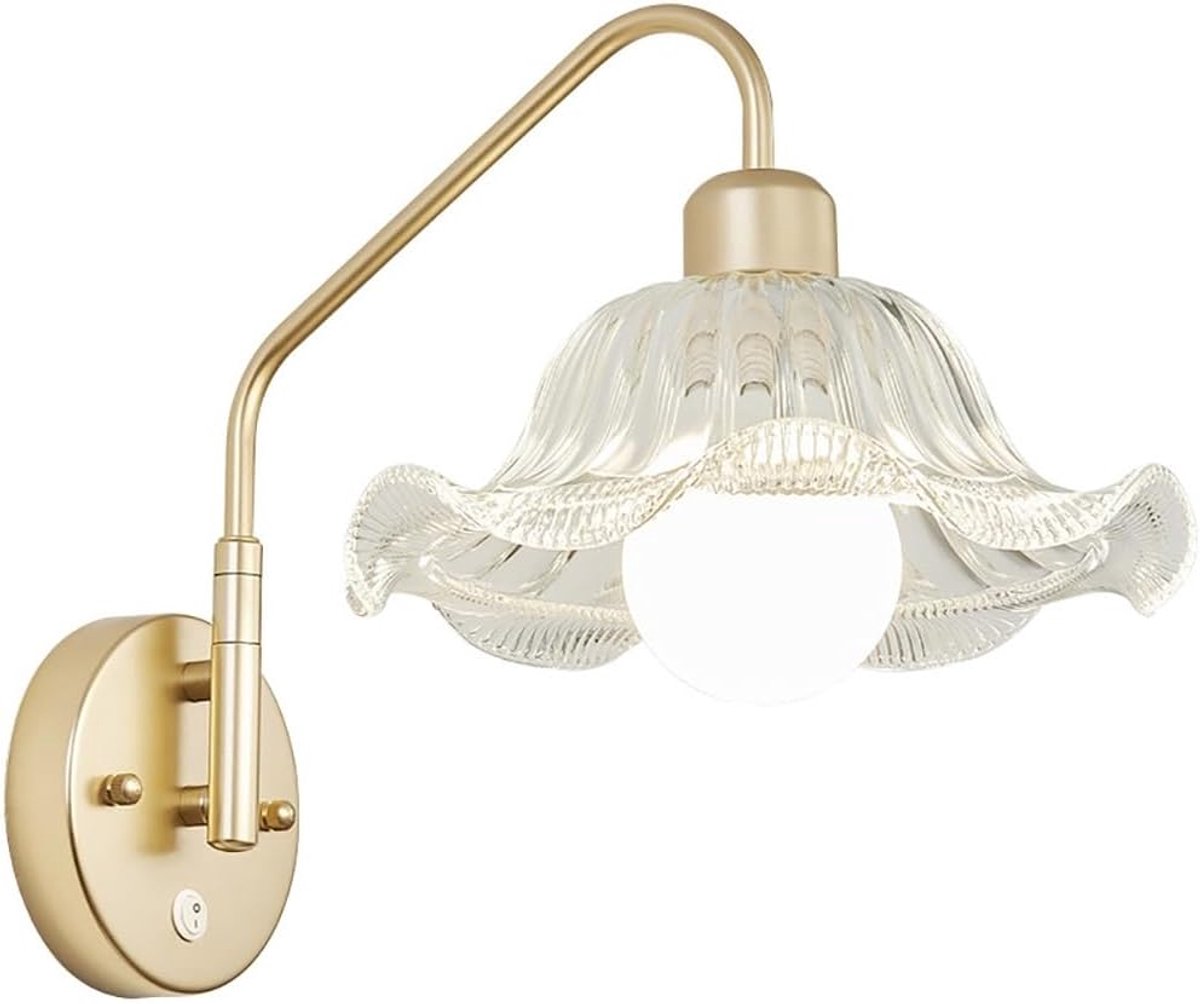Moderne Glazen Wandlampen - Gouden Lange Wandlampen voor Slaapkamer, Badkamer en Gang