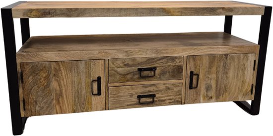 Deco4yourhome® - Tv Dressoir - Mangohout - 150cm - Staal - Dressoir - TV Meubel