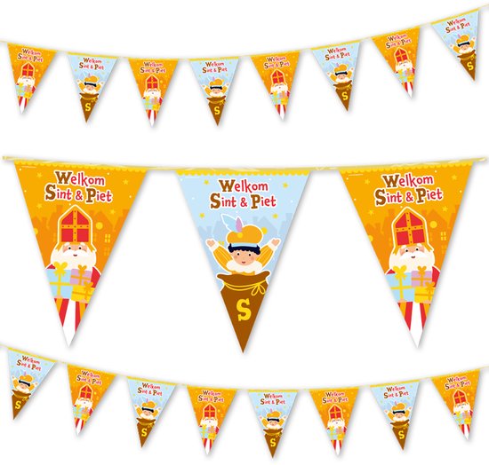 LUQ – Sinterklaas Vlaggenlijn – Feestelijke Vlaggetjes – Sinterklaas Decor voor Huis, School & Pakjesavond Versiering