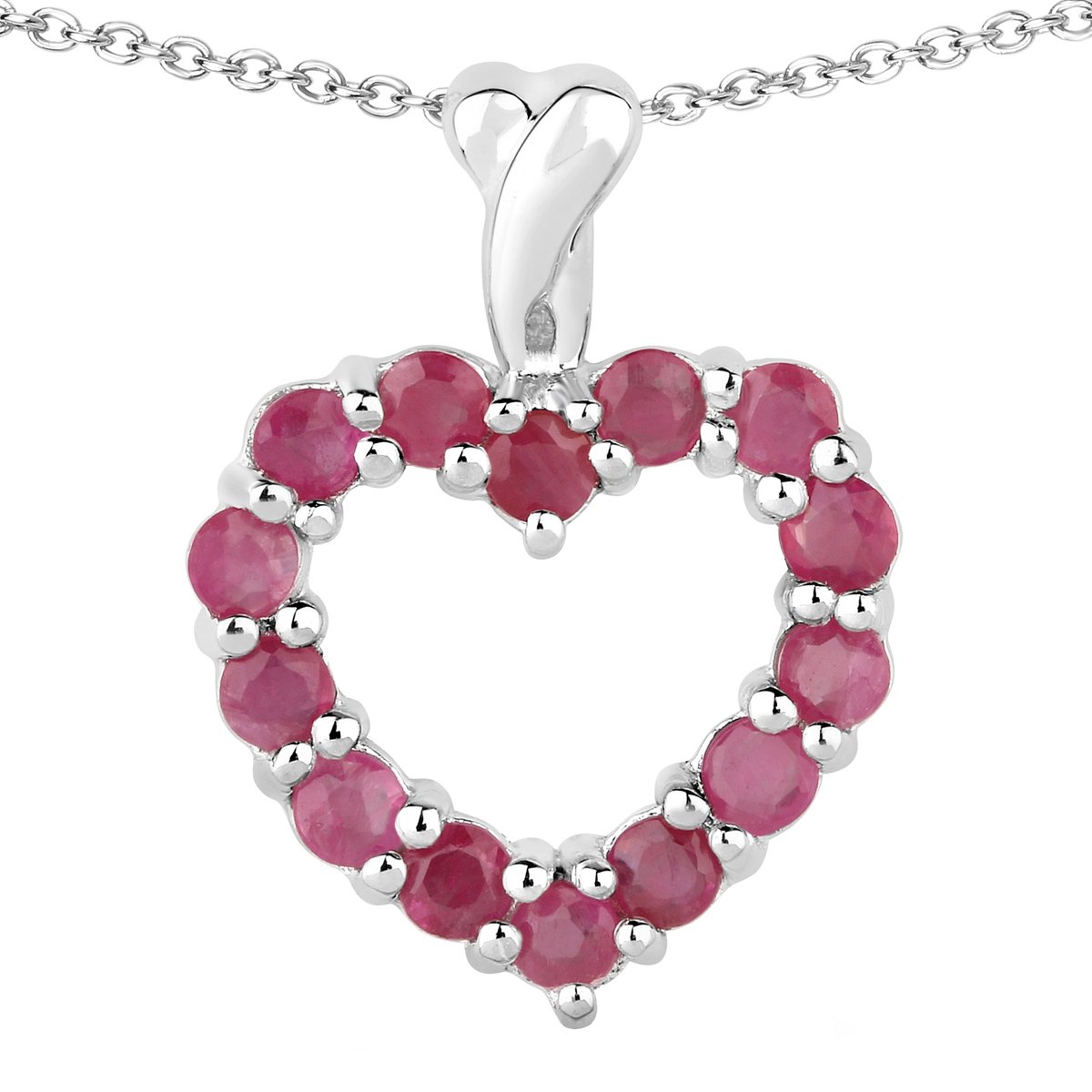 Vira Jewels Anhänger mit Kette 925 Sterling Silber rhodiniert Rubin