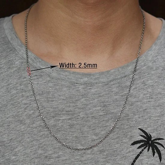 Aramat Jewels | Colliers | Anker en acier argenté | 60 cm / 2,5 mm 60 cm | Acier | Adultes | Présent