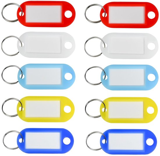 Benson Sleutellabels - Kunststof - Beschrijfbaar - Assorti - 10 stuks