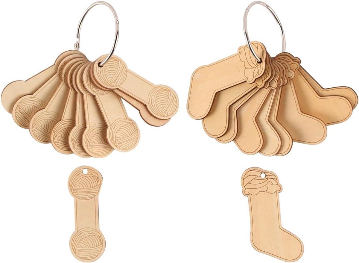 Allecto plus - Houten klosbord voor handwerkgaren - 20 stuks - Praktisch borduurgarenrek - Inclusief steekspoelen