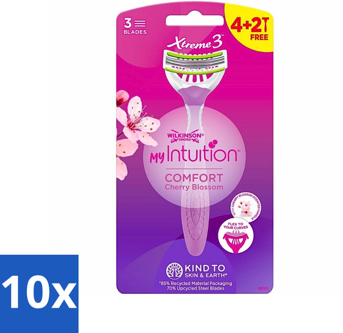 10 x Wilkinson - Wegwerpscheermesjes - Xtreme 3 My Intuition - Comfortabel - 6 mesjes - Wegwerpscheermesjes - Vrouwelijke Scheermesjes - Comfortabele Scheermesjes - Zachte Scheermesjes - Huidverzorging