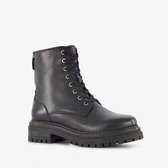 Harper leren dames veterboots met rits zwart - Maat 40