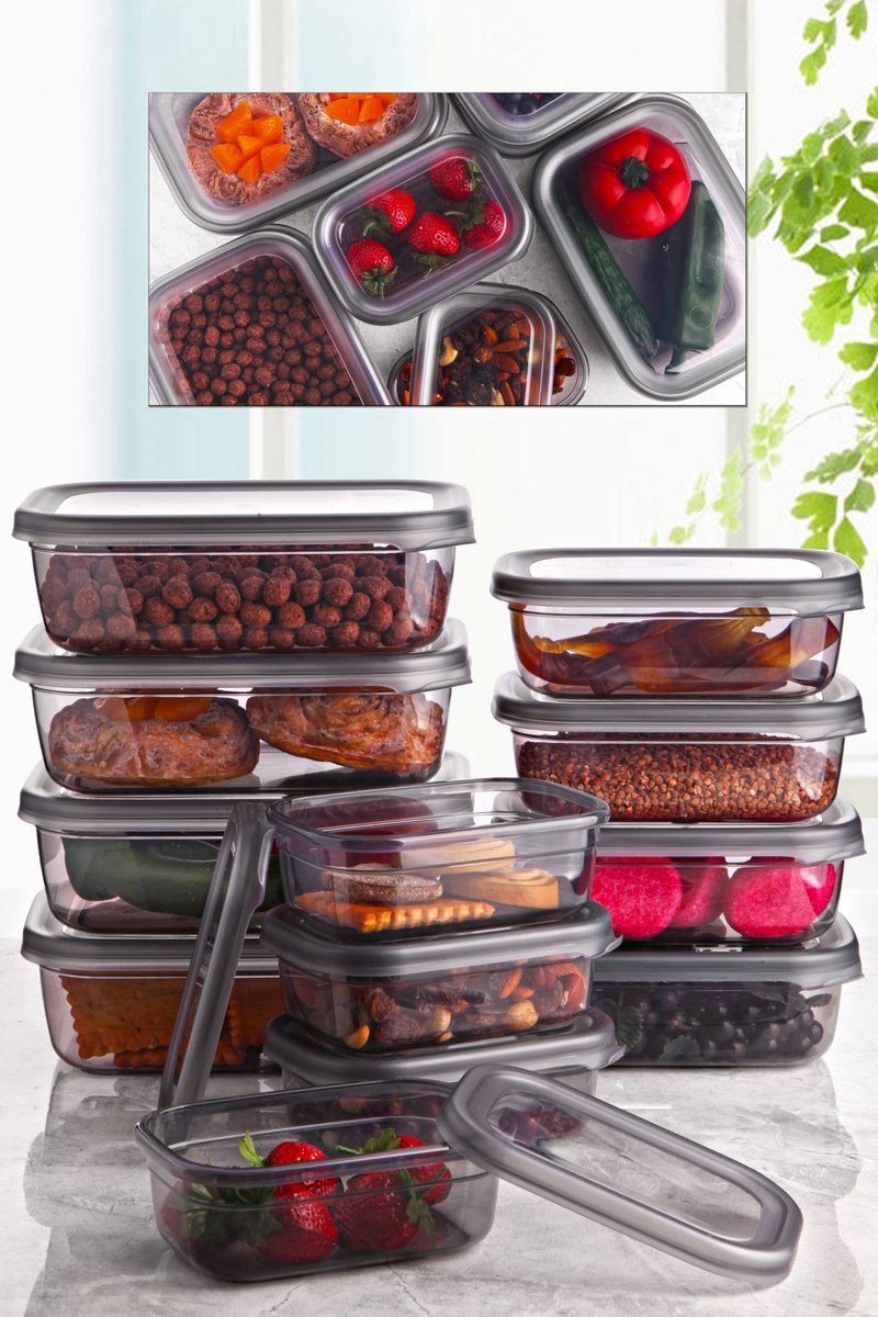 Asir - Opbergboxset (12 stuks) – Multicolor – 14 x 5 x 10 cm